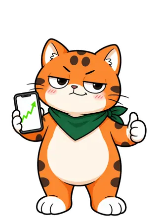 題練吉祥物石虎得意地拿著進步曲線比讚